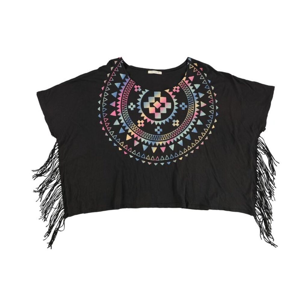 Title Unknown Womens Southwestern Fringe Graphic T-Shirt, NWT